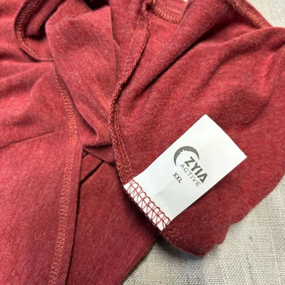 Zyia Active‎ Tank Top Red Viscose Twisted Back Women’s Sixe 2XL Athleisure